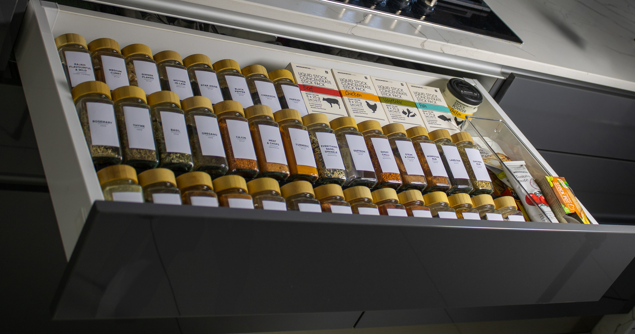 Organized Spice Drawer